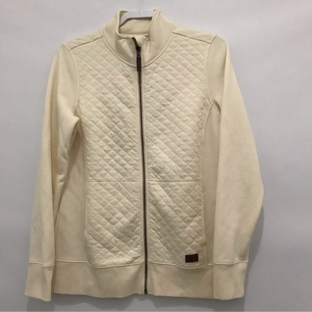 L.L. Bean Women's Off-White Quilted Bomber Style Jacket